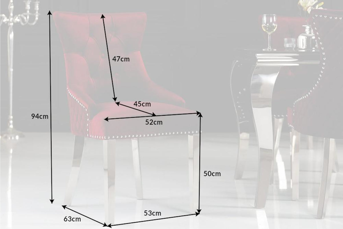 Szék - CASTLE piros bársony szék