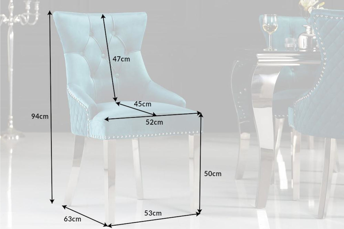Szék - CASTLE türkiz bársony szék
