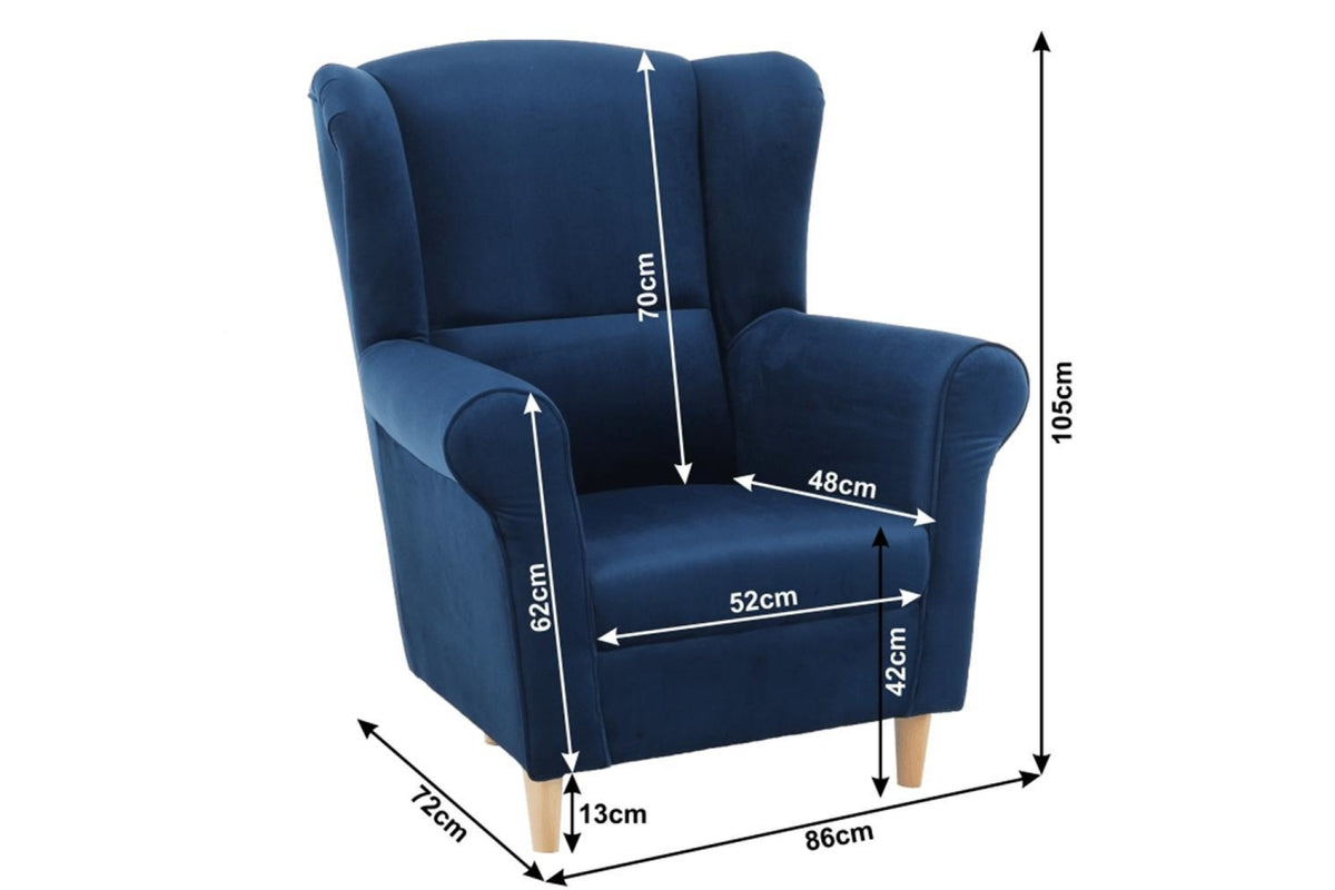 Fotel - CHARLOT kék szövet fotel