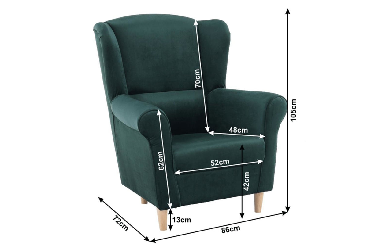 Fotel - CHARLOT zöld szövet fotel