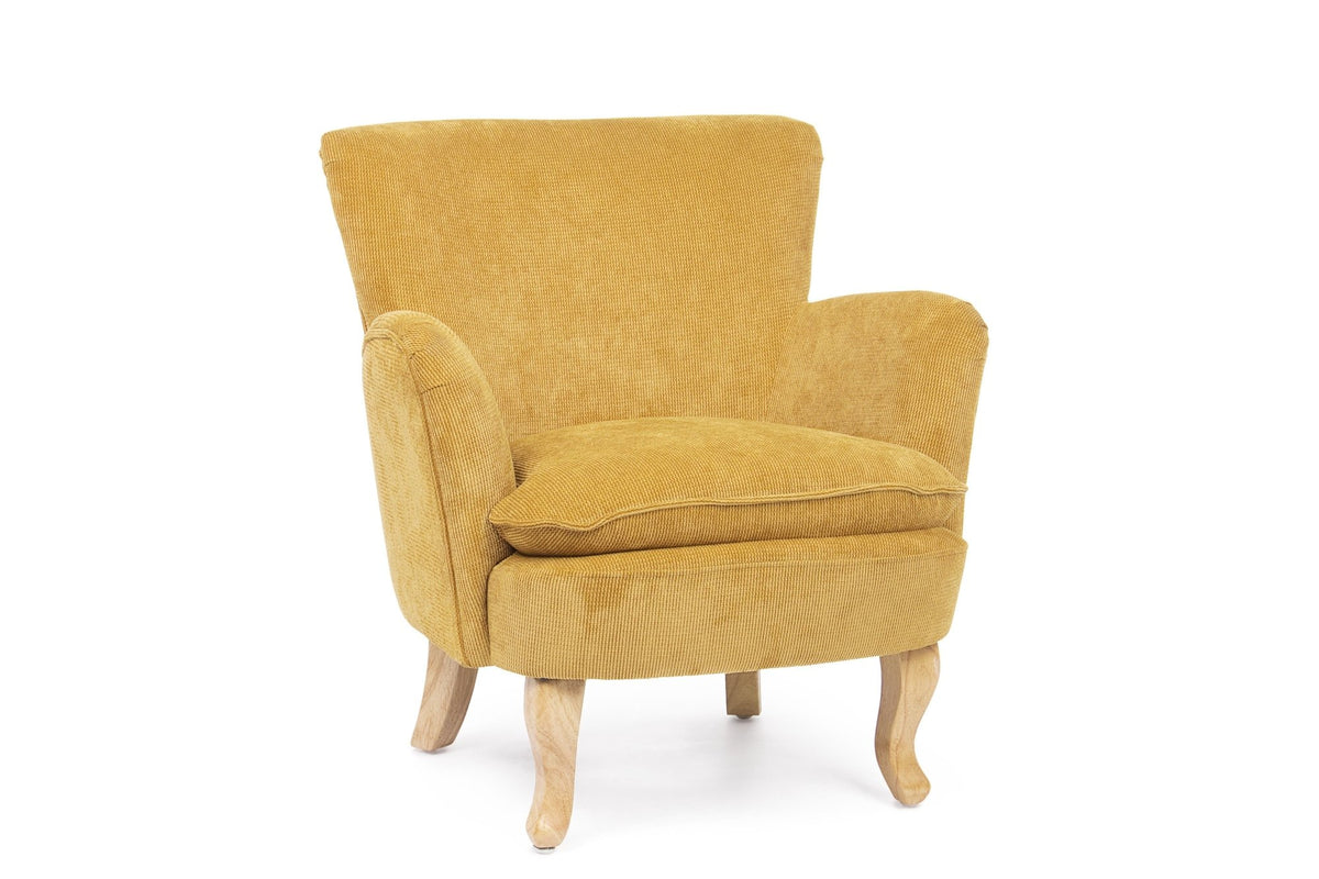 Fotel - CHENILLE sárga fotel