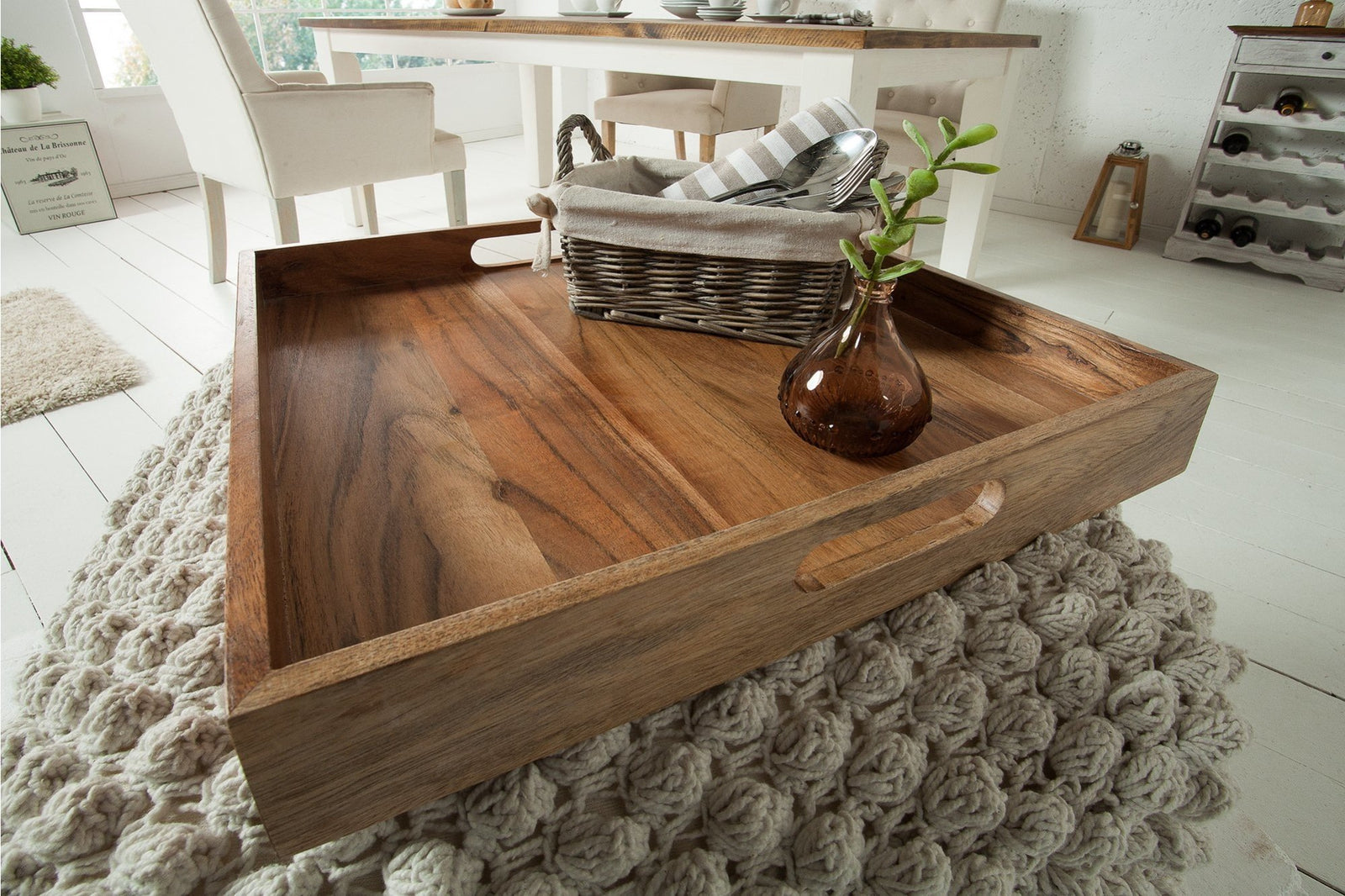 Tálca - CIANO akácfa tálca 40cm