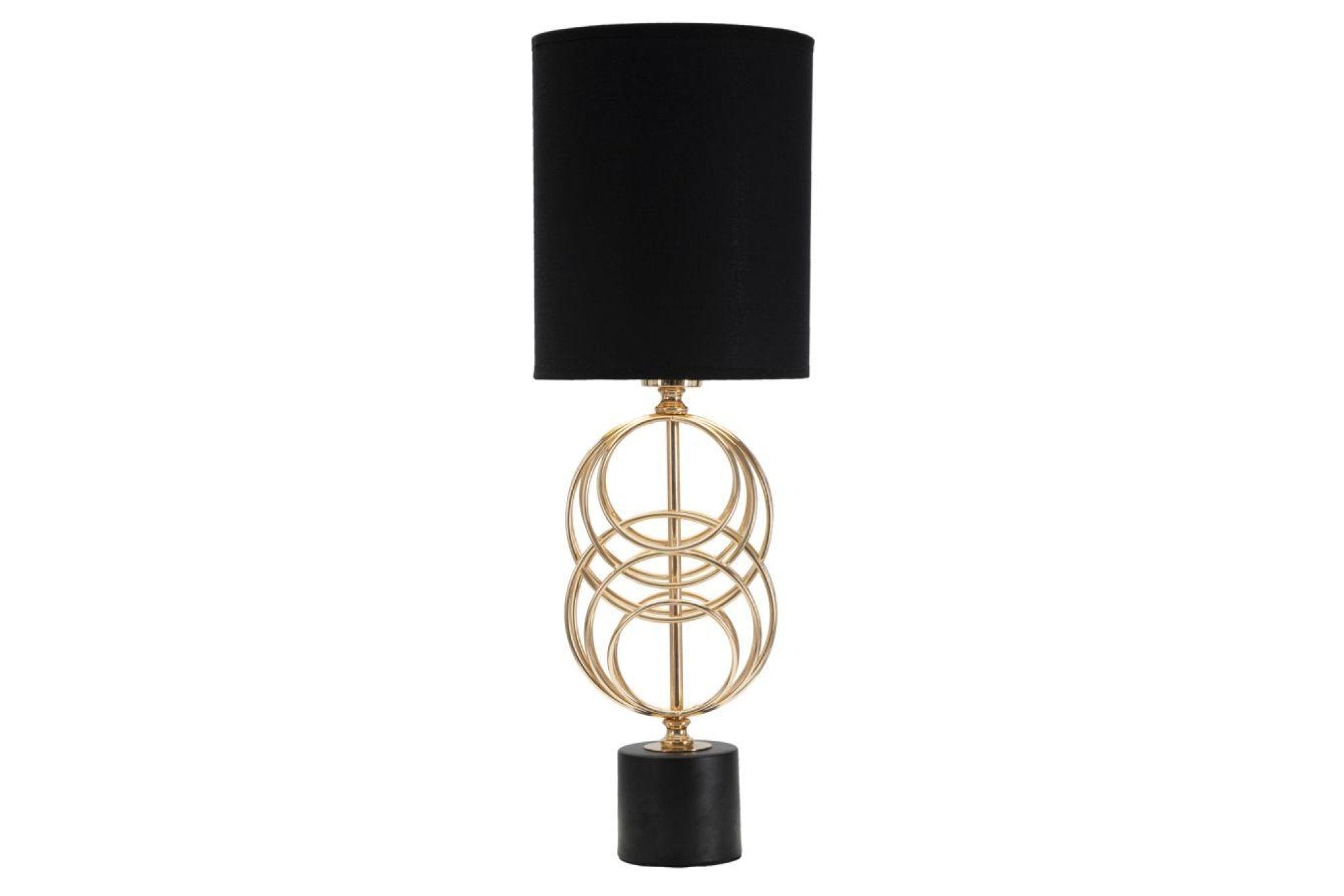 Asztali lámpa - CIRCLY kicsi fekete és arany vas asztali lámpa
