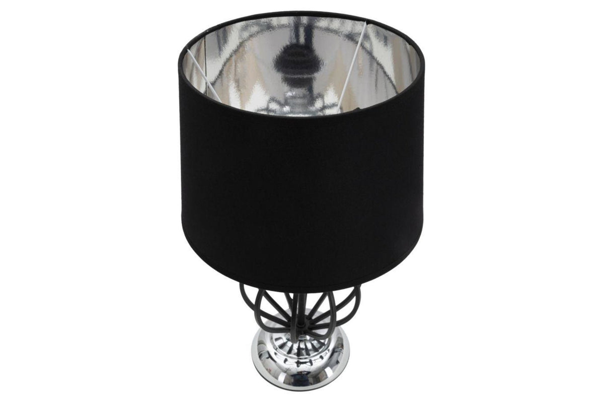 Asztali lámpa - CLASSIC kicsi fekete és ezüst vas asztali lámpa