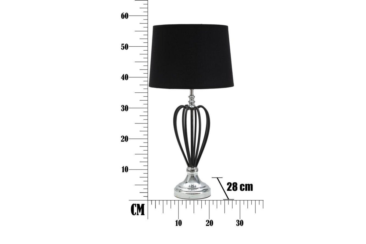 Asztali lámpa - CLASSIC nagy fekete és ezüst vas asztali lámpa