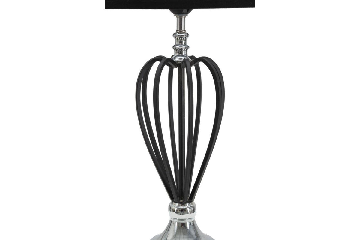 Asztali lámpa - CLASSIC nagy fekete és ezüst vas asztali lámpa