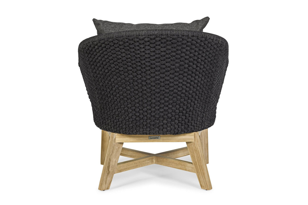 Kerti fotel - COACHELLA II fekete 100% polypropilen kerti fotel