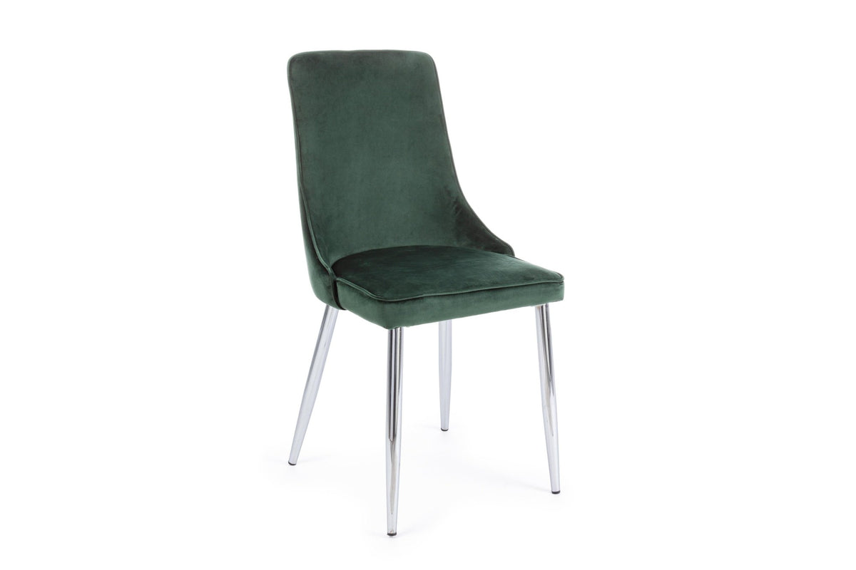 Szék - CORINNA sötétzöld bársony szék