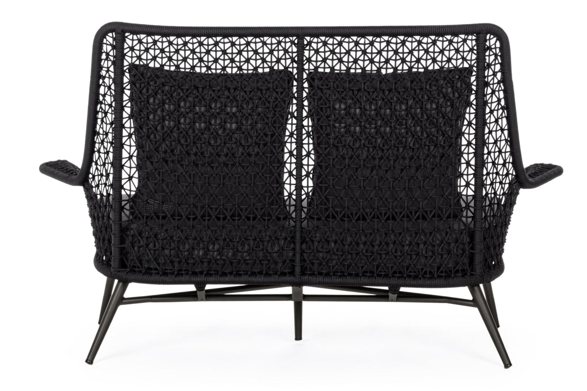 Kerti kanapé - CRISTOBAL fekete alumínium kerti kanapé
