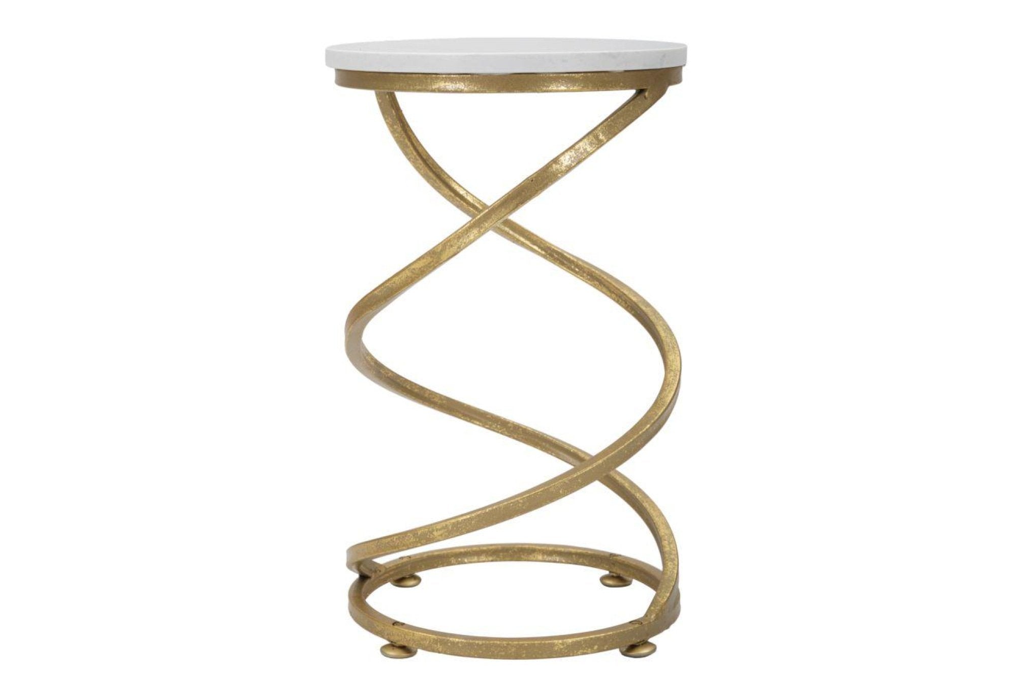 Lerakóasztal - DAISY SPIRAL fehér és arany vas lerakóasztal