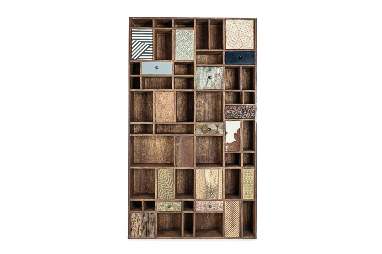 Könyvespolc - DHAVAL barna mangófa könyvespolc