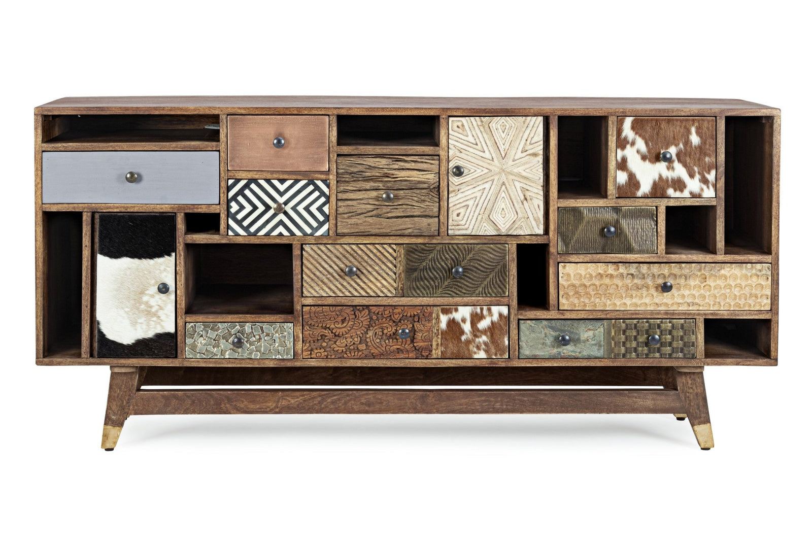 Tárolószekrény - DHAVAL barna mangófa tárolószekrény