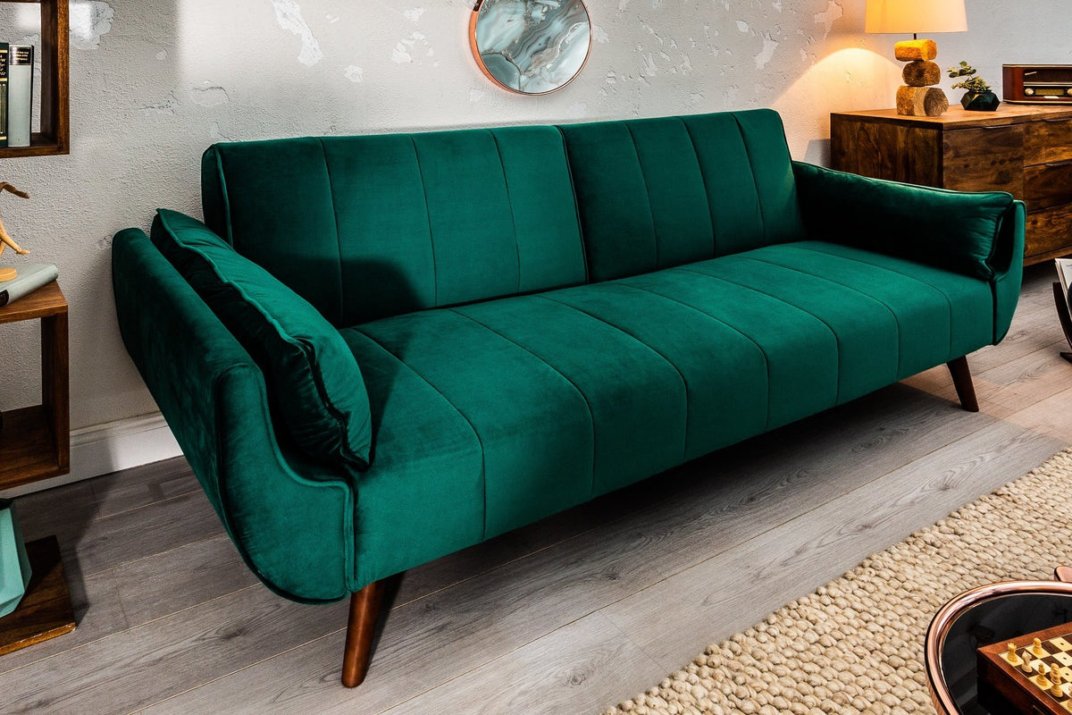 Kanapéágy - DIVANI zöld bársony kanapéágy