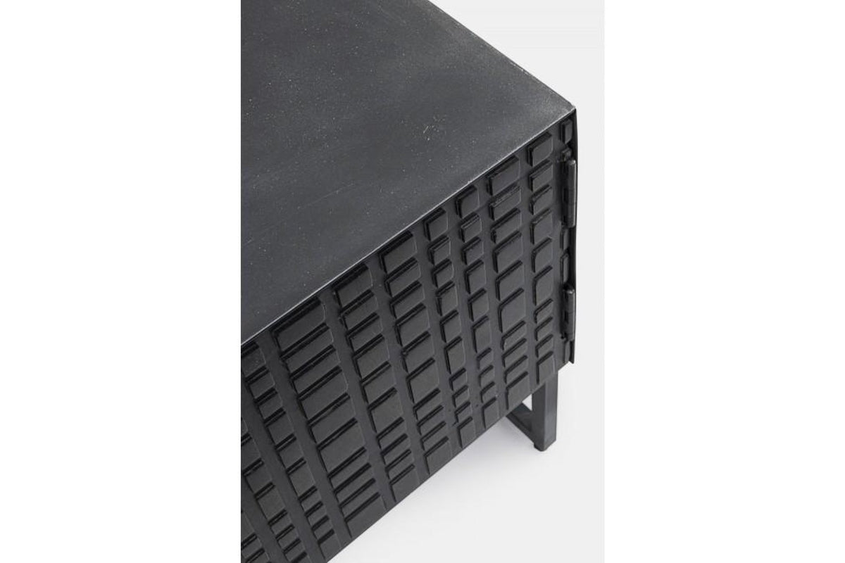 TV szekrény - DORSET fekete tömörfa TV szekrény
