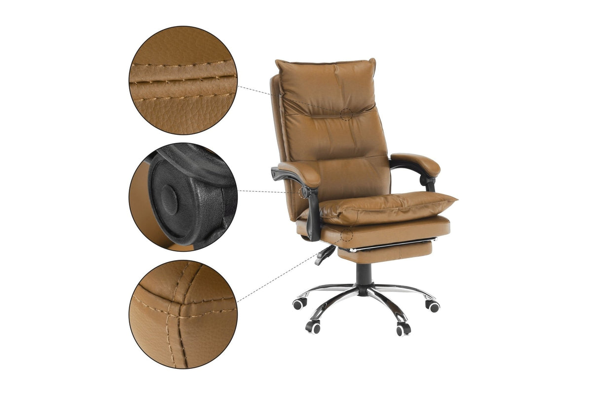 Irodai szék - DRAKE textilbőr irodai szék lábtartóval