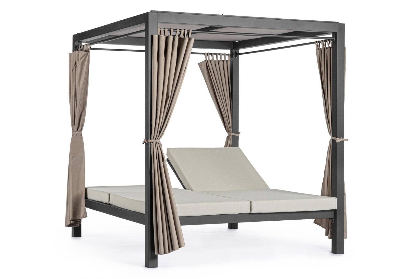 Napozóágy - DREAM fekete 100% textilén napozóágy