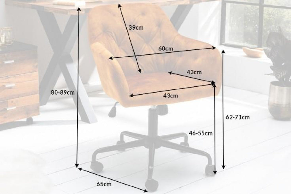 Irodai szék - DUTCH COMFORT sárga bársony irodai szék