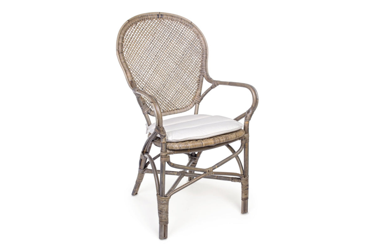 Kültéri szék - EDELINA natúr kültéri szék karfával párnával
