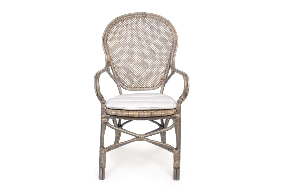 Kültéri szék - EDELINA natúr kültéri szék karfával párnával