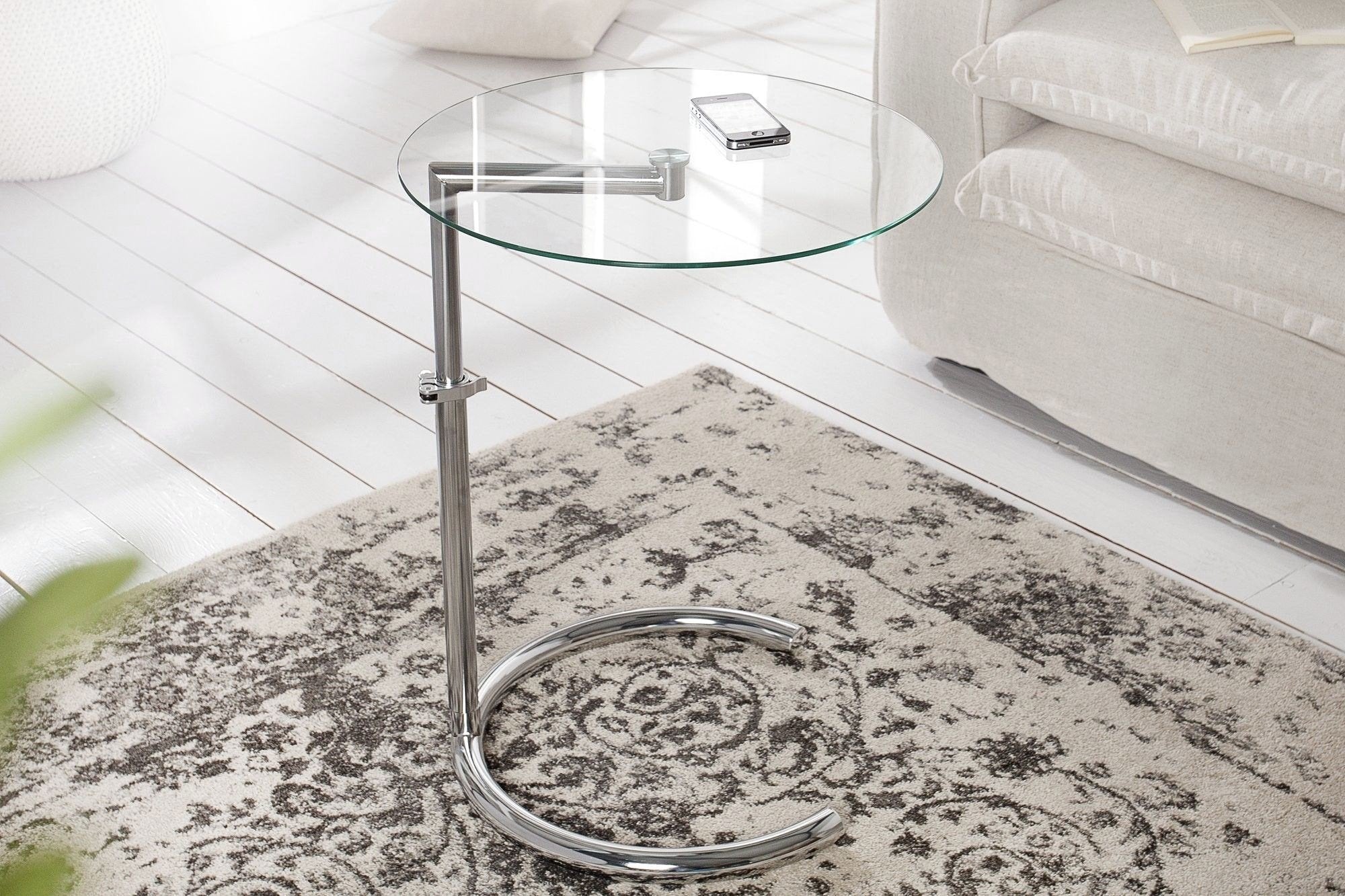 Lerakóasztal - EFFECT ezüst lerakóasztal 50-70 cm