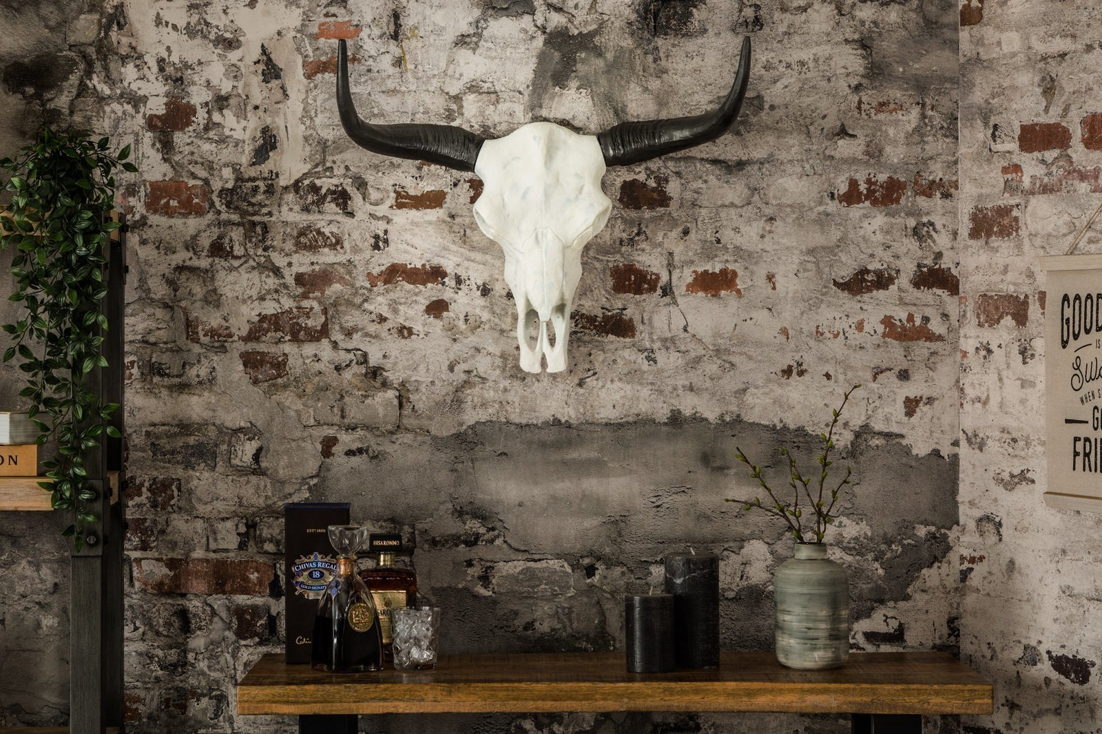 Faldísz - EL TORO fehér bikafej 70cm