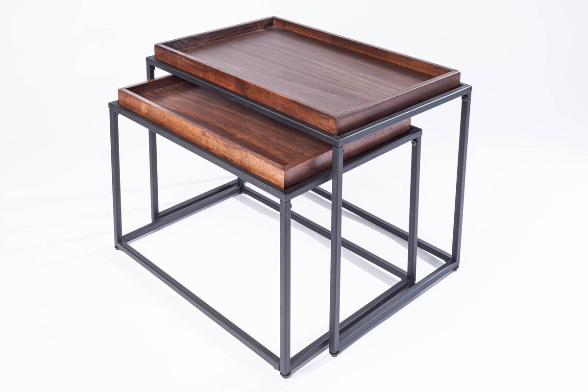 Dohányzóasztal - ELEMENTS barna bükkfa furnér dohányzóasztal 60x40x45