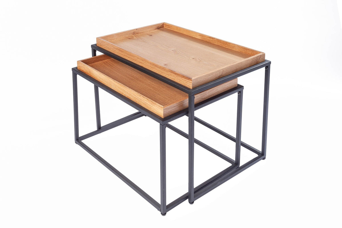 Dohányzóasztal - ELEMENTS barna tölgyfa furnér dohányzóasztal 60x40x45