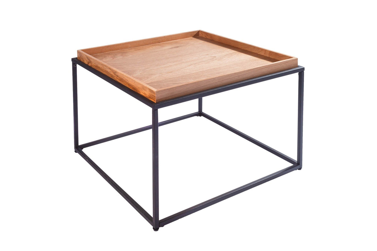 Dohányzóasztal - ELEMENTS barna tölgyfa furnér dohányzóasztal 60x60x40