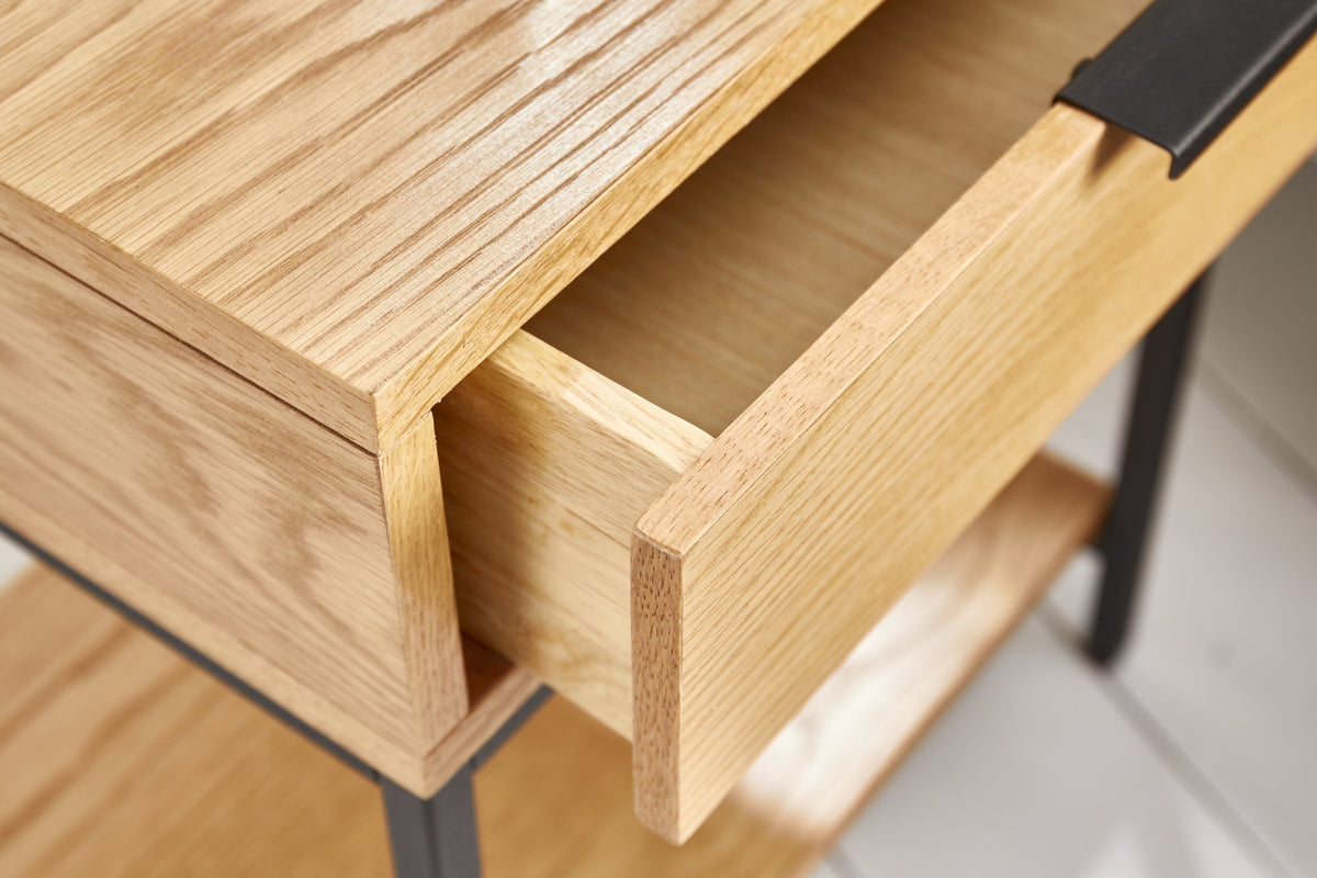 Lerakóasztal - ELEMENTS bézs tölgyfa furnér lerakóasztal 40x35x50