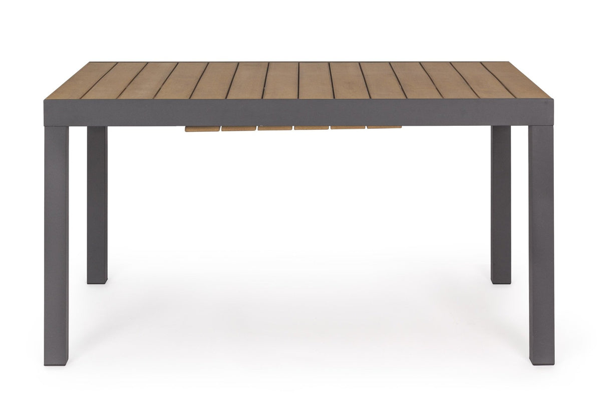 Kerti asztal - ELIAS 6 személyes barna gumifa kerti asztal