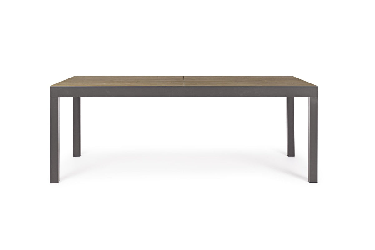 Kerti asztal - ELIAS fekete és barna műanyag kerti asztal