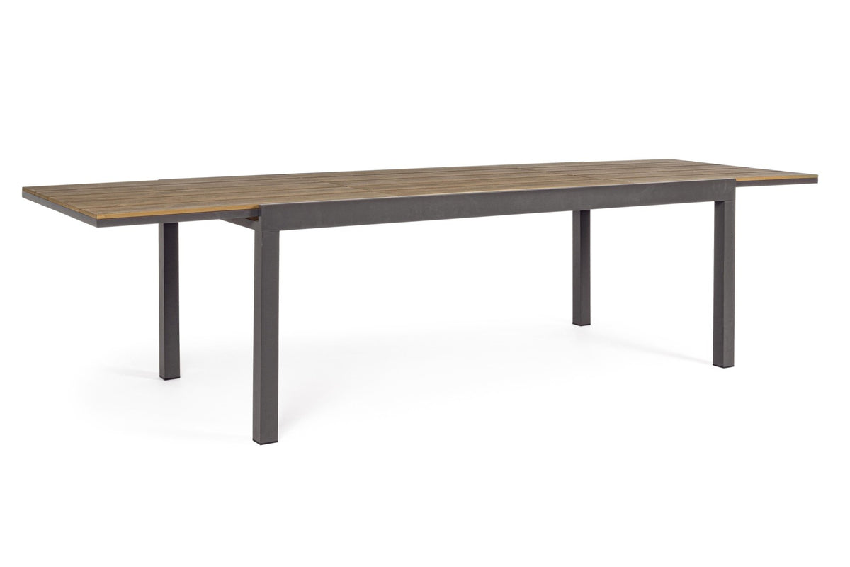 Kerti asztal - ELIAS fekete és barna műanyag kerti asztal