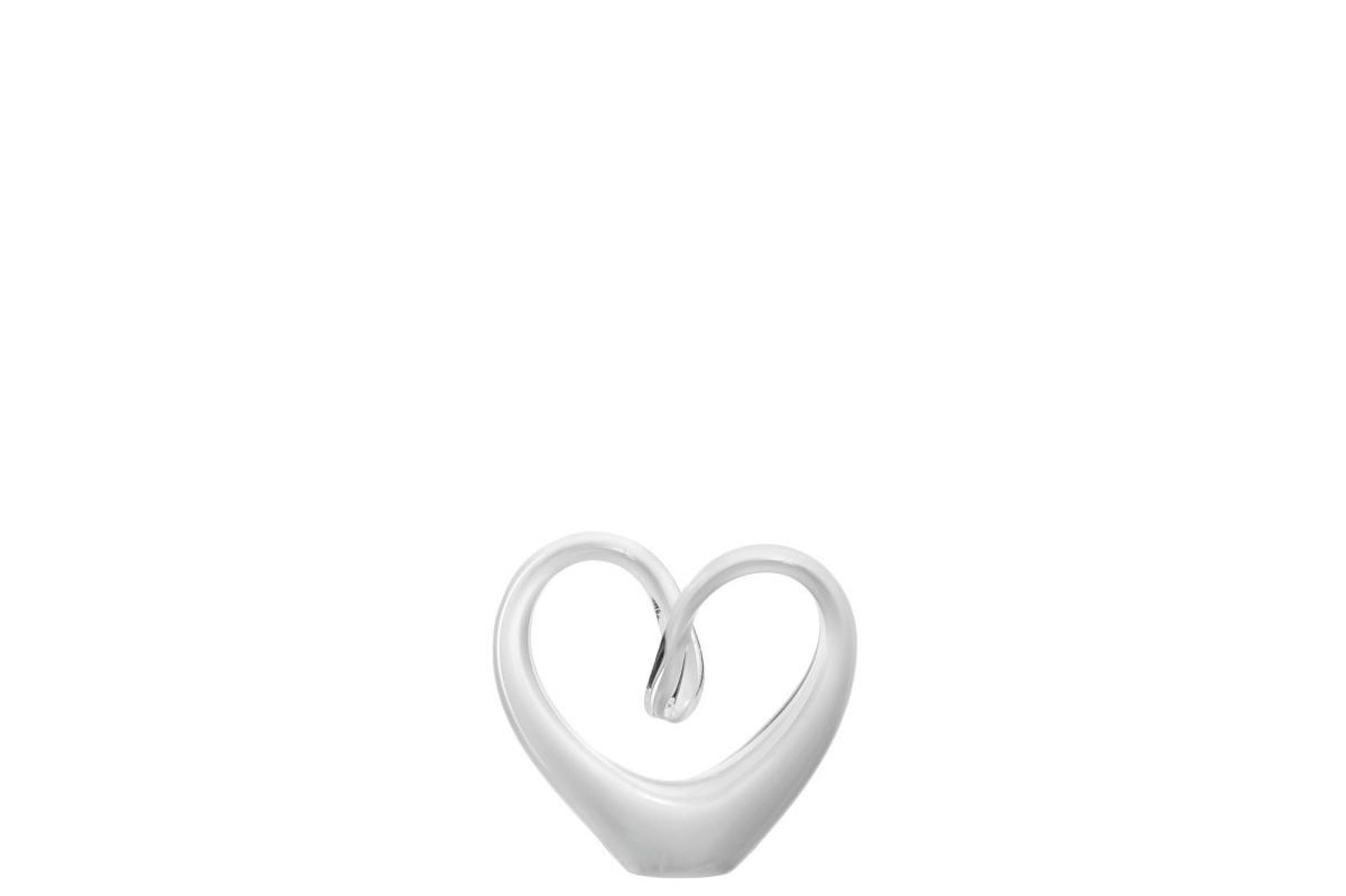 Dísztárgy - EMOZIONE szív alakú szobor 10cm fehér - Leonardo