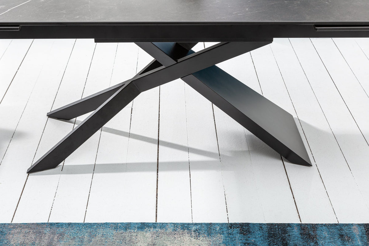 Étkezőasztal - EUPHORIA grafitszürke kerámia bővíthető étkezőasztal 180-220-260cm