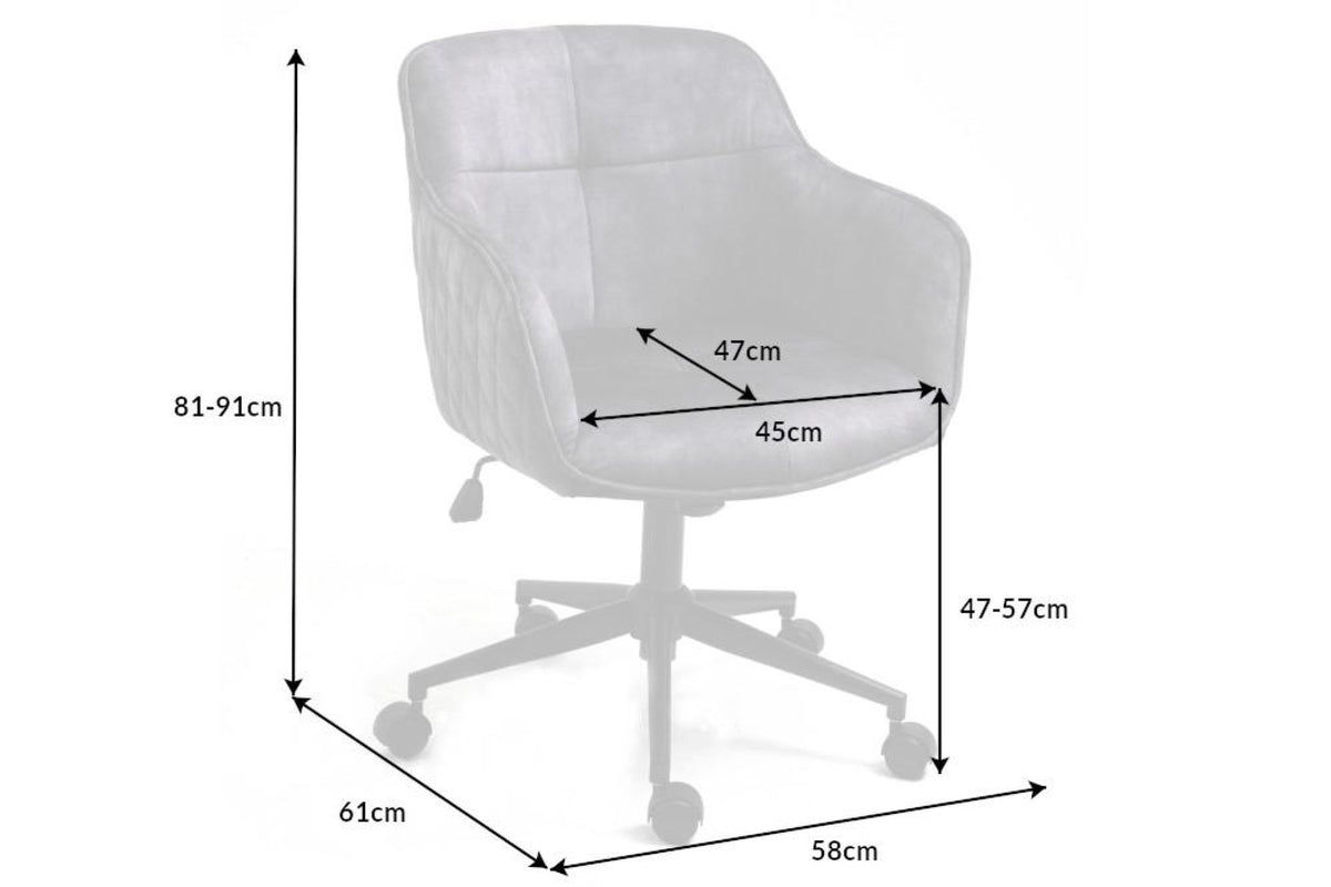 Irodai szék - EUPHORIA szürke bársony irodai szék