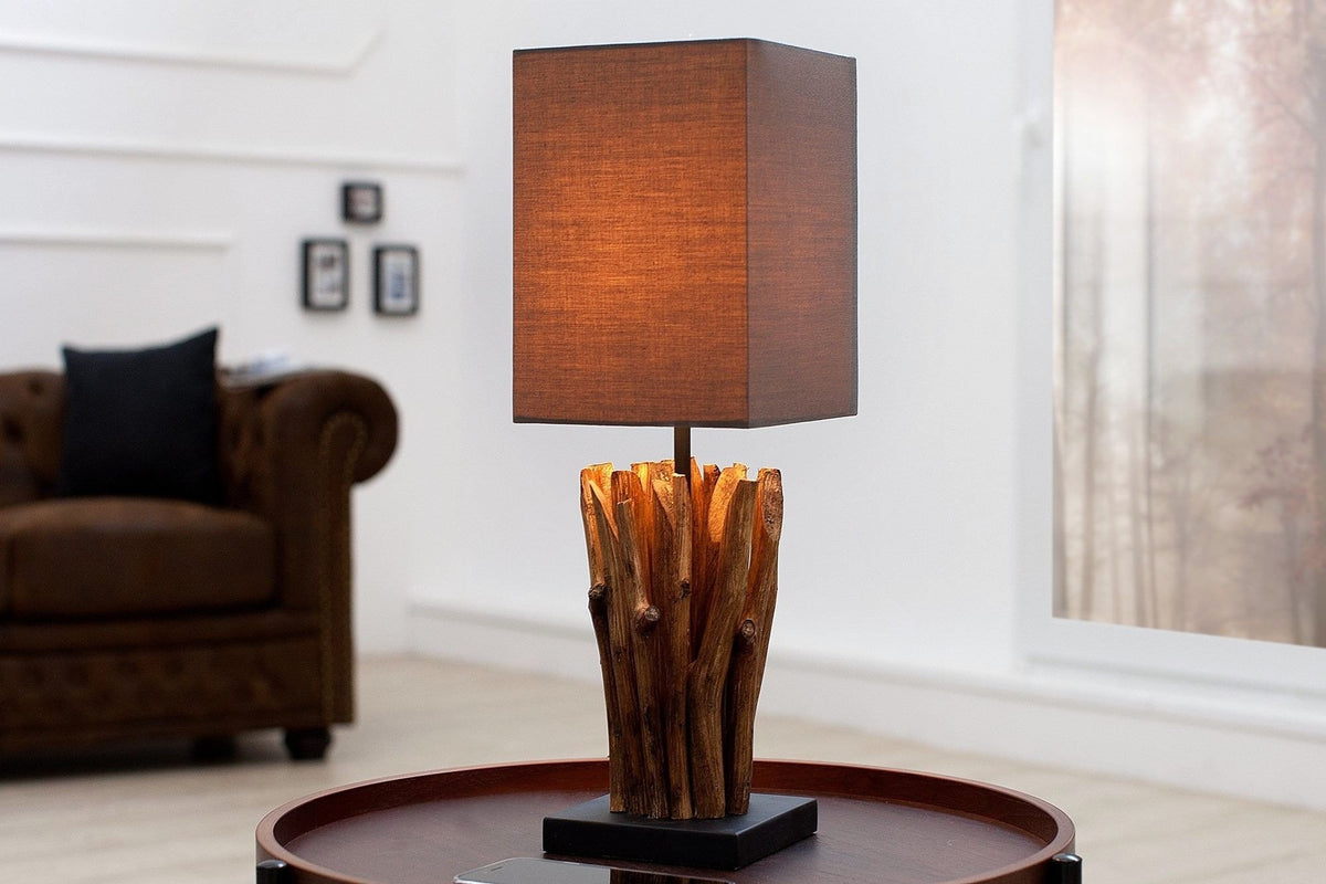 Asztali lámpa - EUPHORIA szürkésbarna hordalékfa asztali lámpa