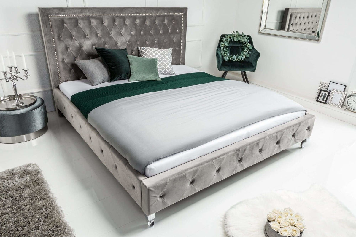 Ágy - EXTRAVAGANCIA ezüstszürke ágy 160 x 200cm