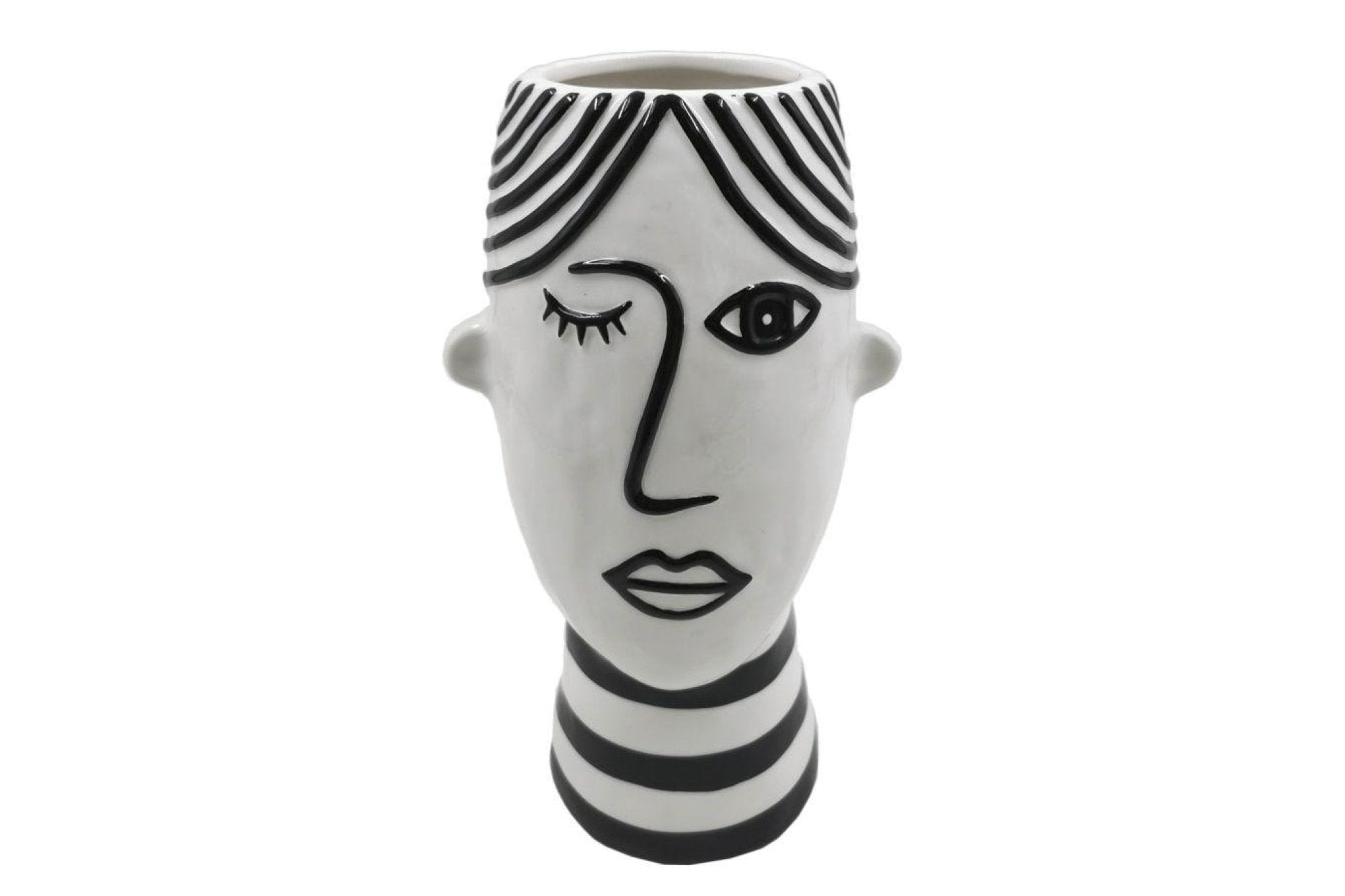 Váza - FACE fehér és fekete porcelán váza