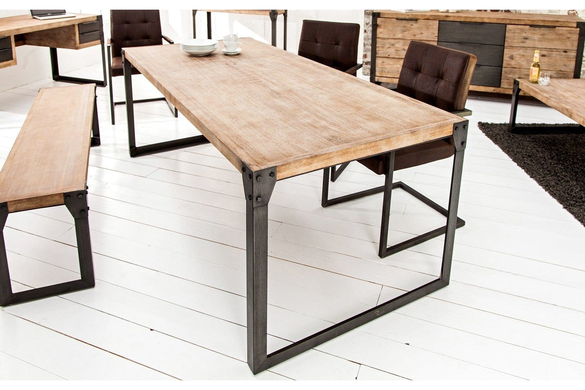 Étkezőasztal - FACTORY akácia-tikfaszürke étkezőasztal 160 cm