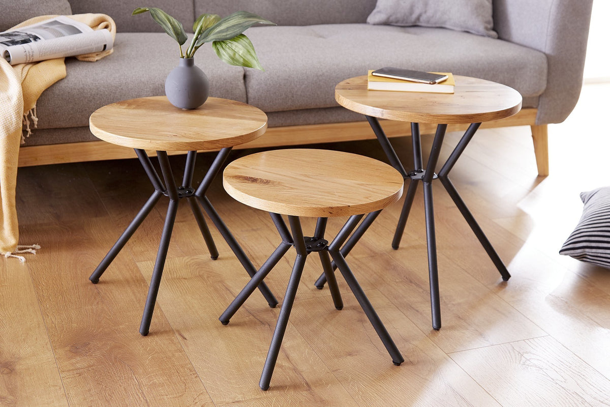 Lerakóasztal - FACTORY barna tölgyfa lerakóasztal 40x40x46