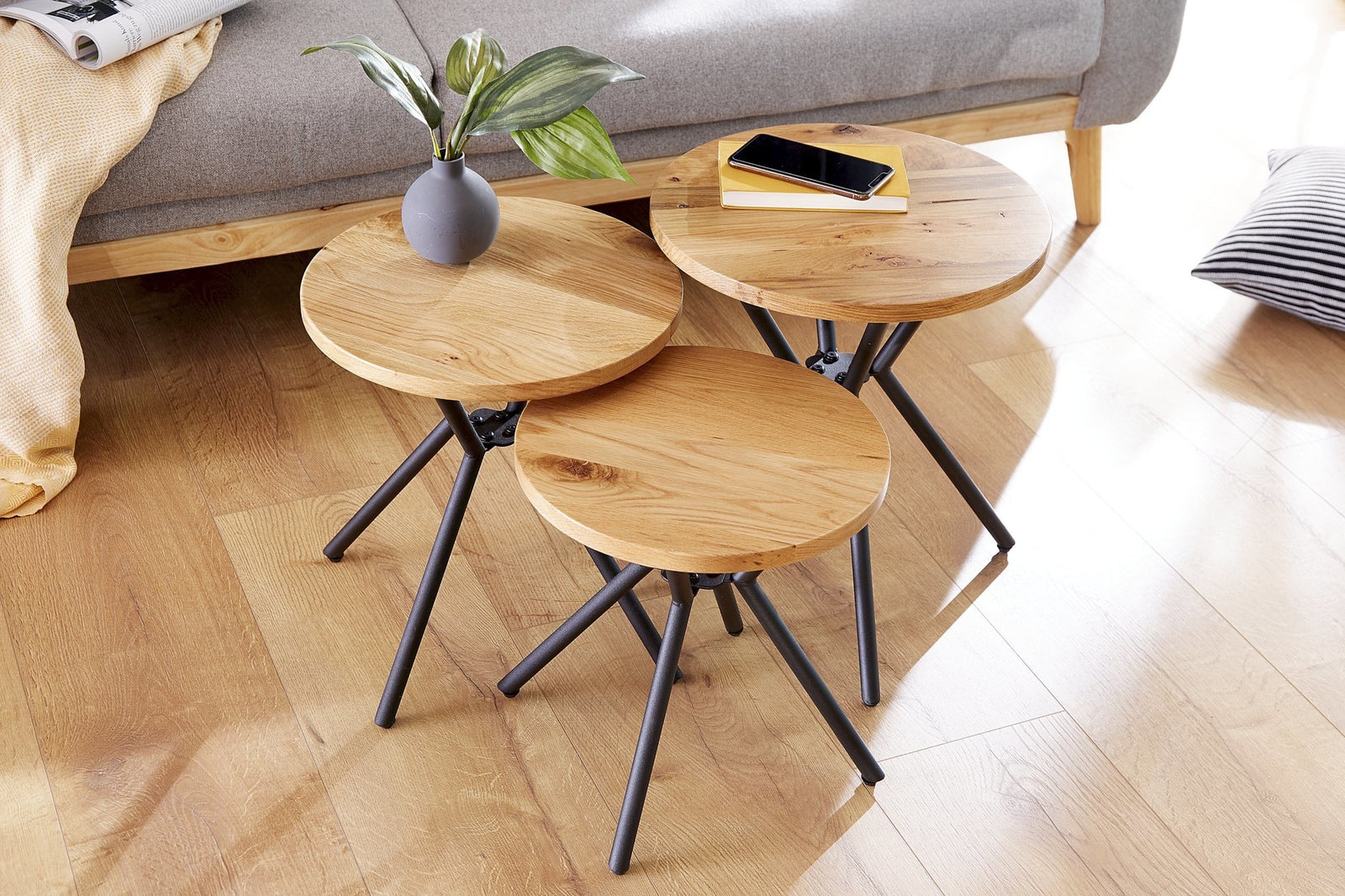 Lerakóasztal - FACTORY barna tölgyfa lerakóasztal 40x40x46