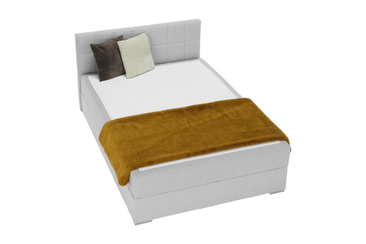 Boxspring ágy - FERATA világosszürke szövet boxspring ágy 120x200cm