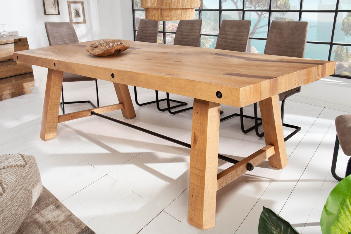 Étkezőasztal - FINCA barna fenyőfa étkezőasztal 200cm