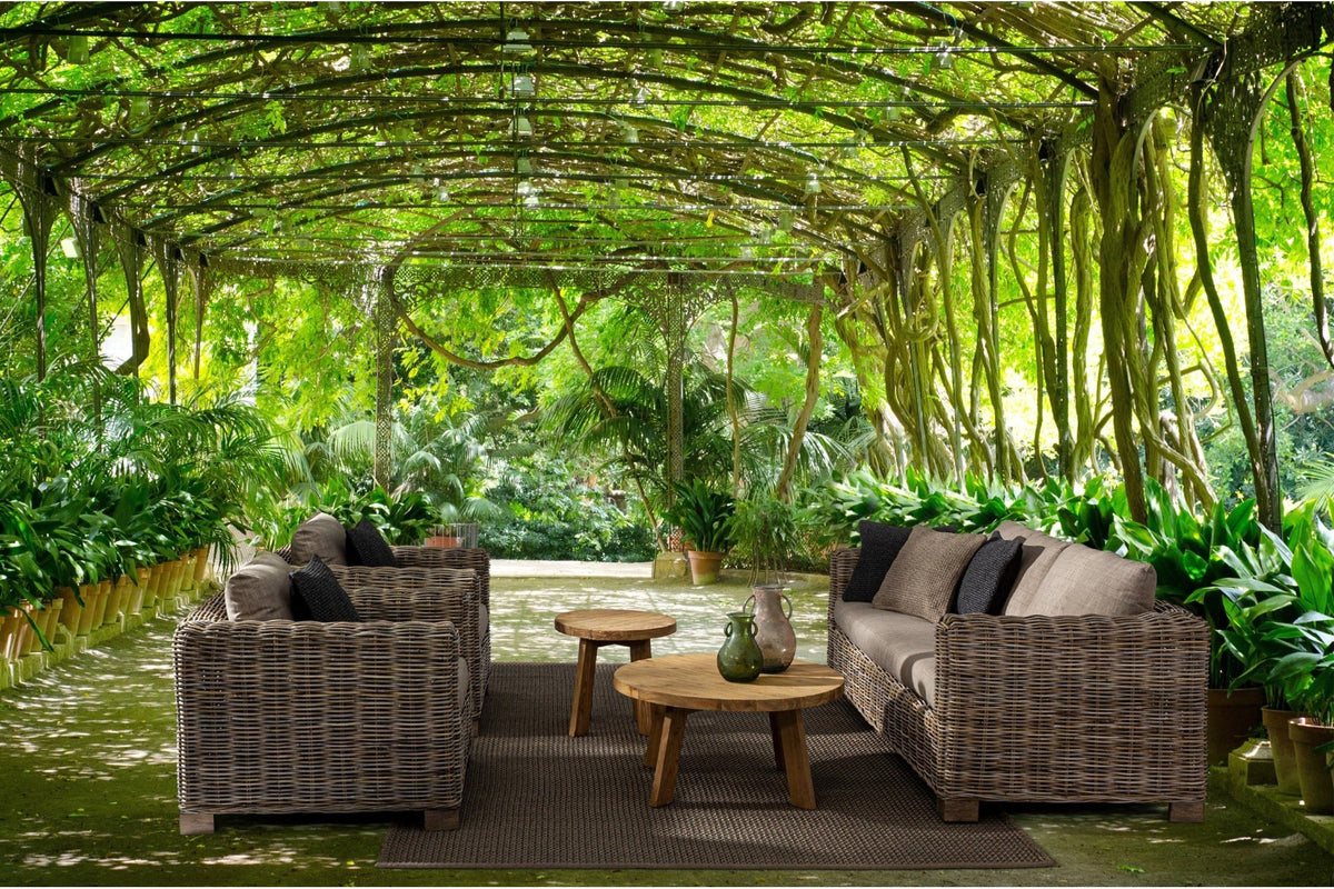 Kerti kanapé - FORTALEZA 2 személyes barna rattan kerti kanapé