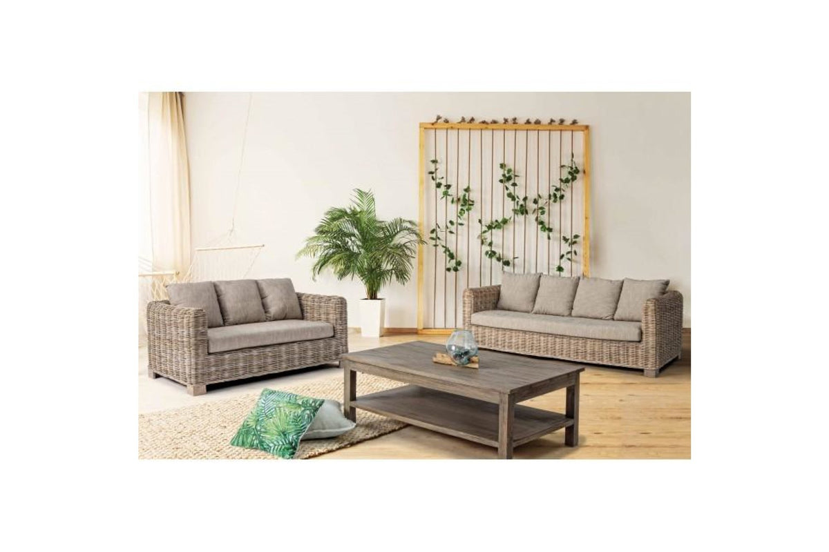 Kerti kanapé - FORTALEZA 2 személyes barna rattan kerti kanapé