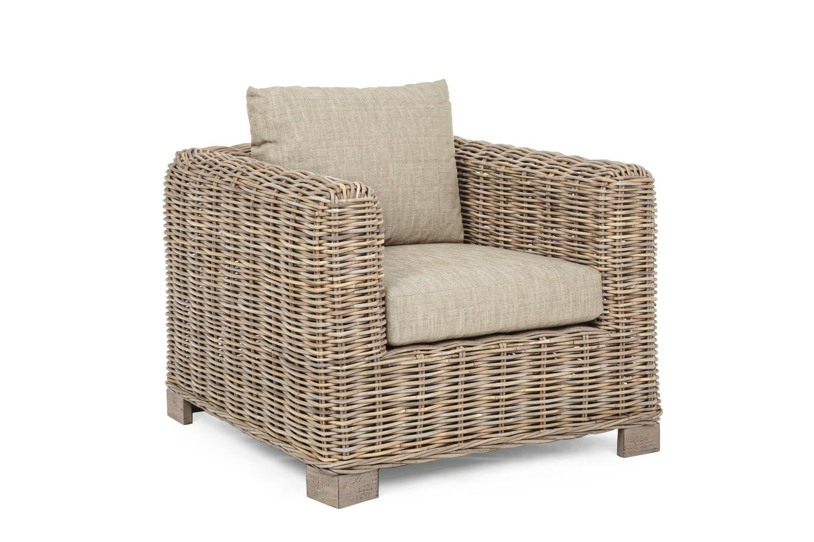 Kerti fotel - FORTALEZA szürkésbarna rattan kerti fotel