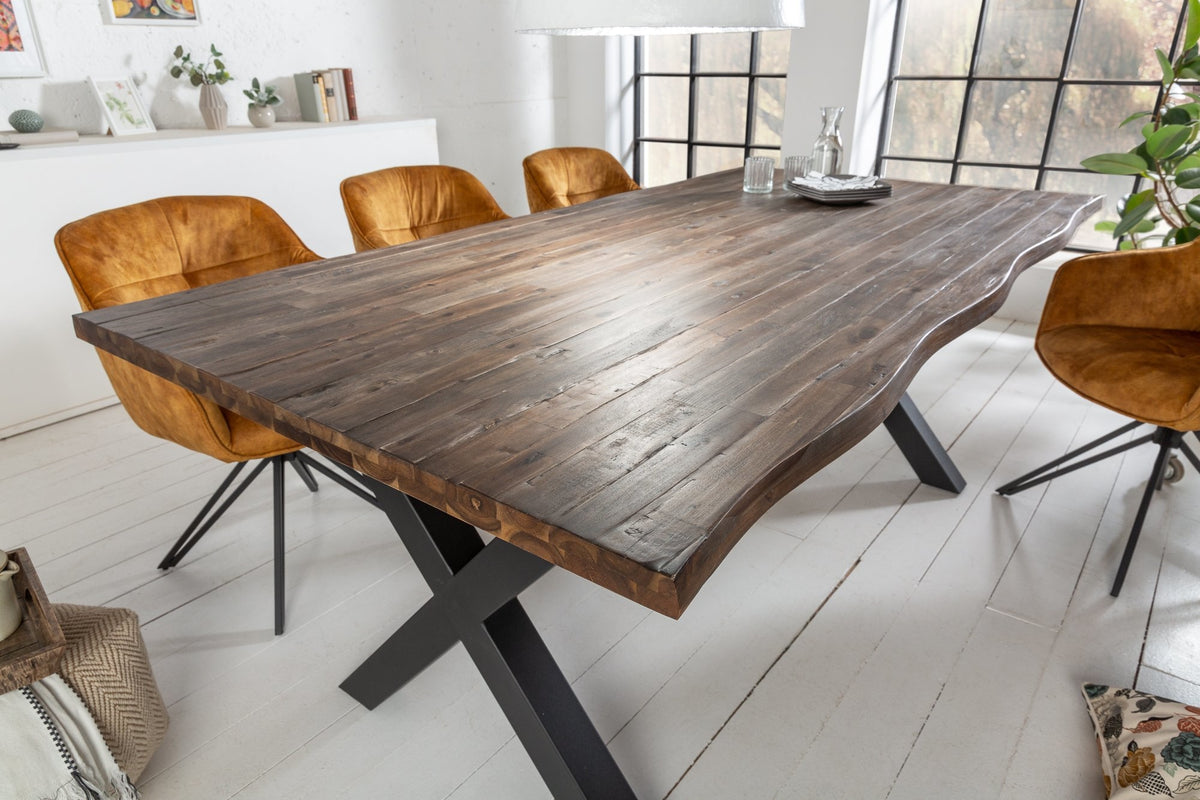 Étkezőasztal - GENESIS barna akácfa 6 személyes étkezőasztal
