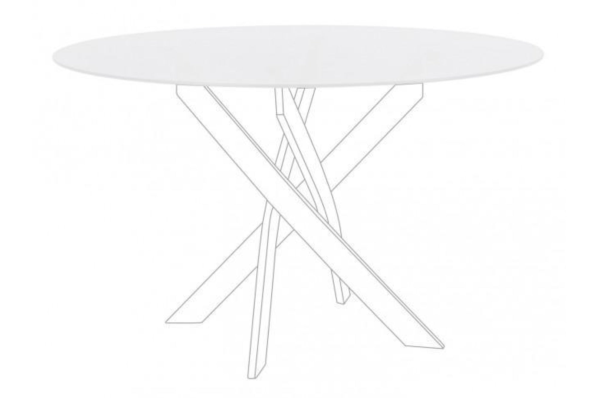 Asztallap - GEORGE fehér kerek üveg asztallap