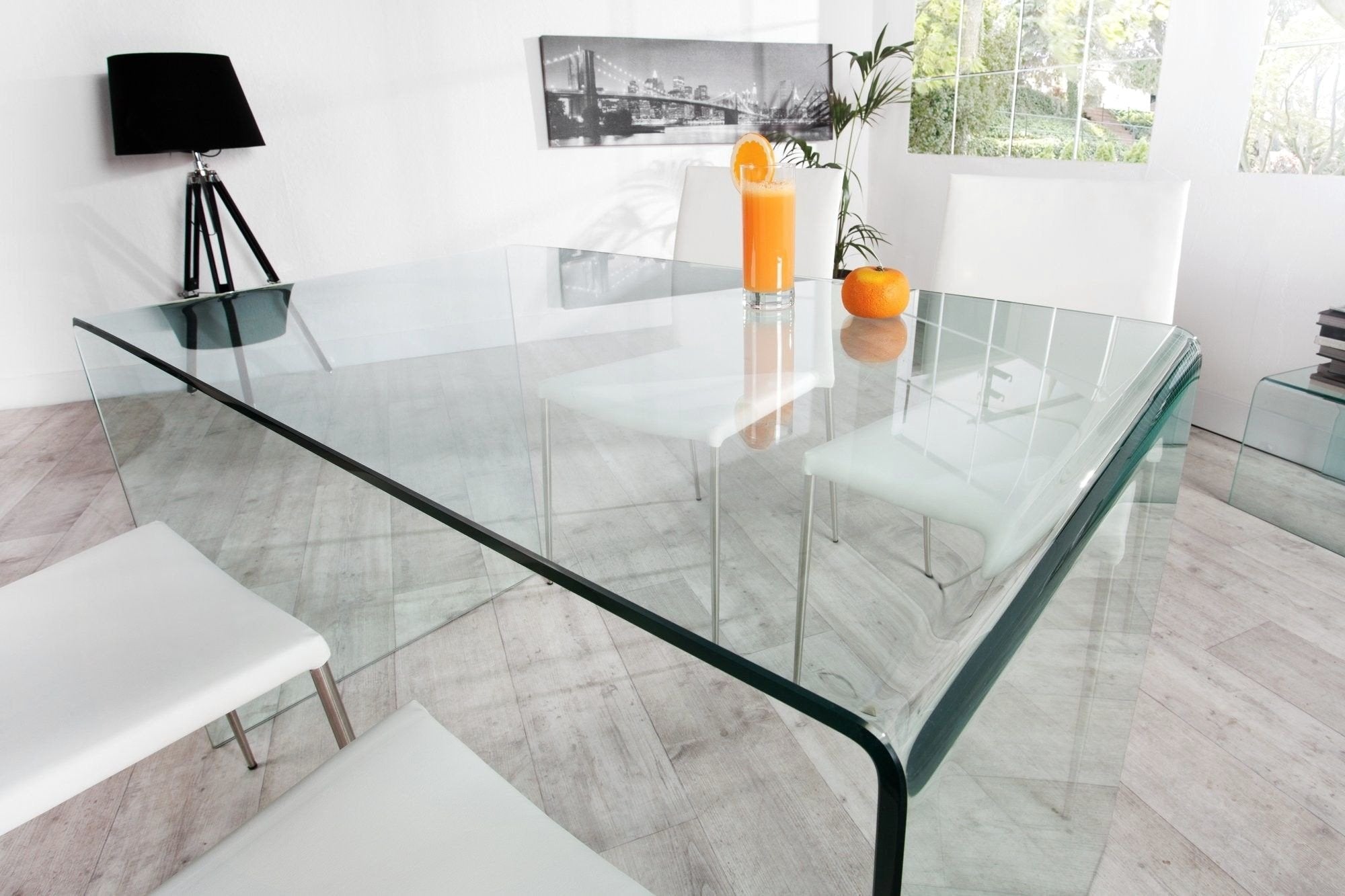 Íróasztal - GHOST üveg íróasztal 120 cm