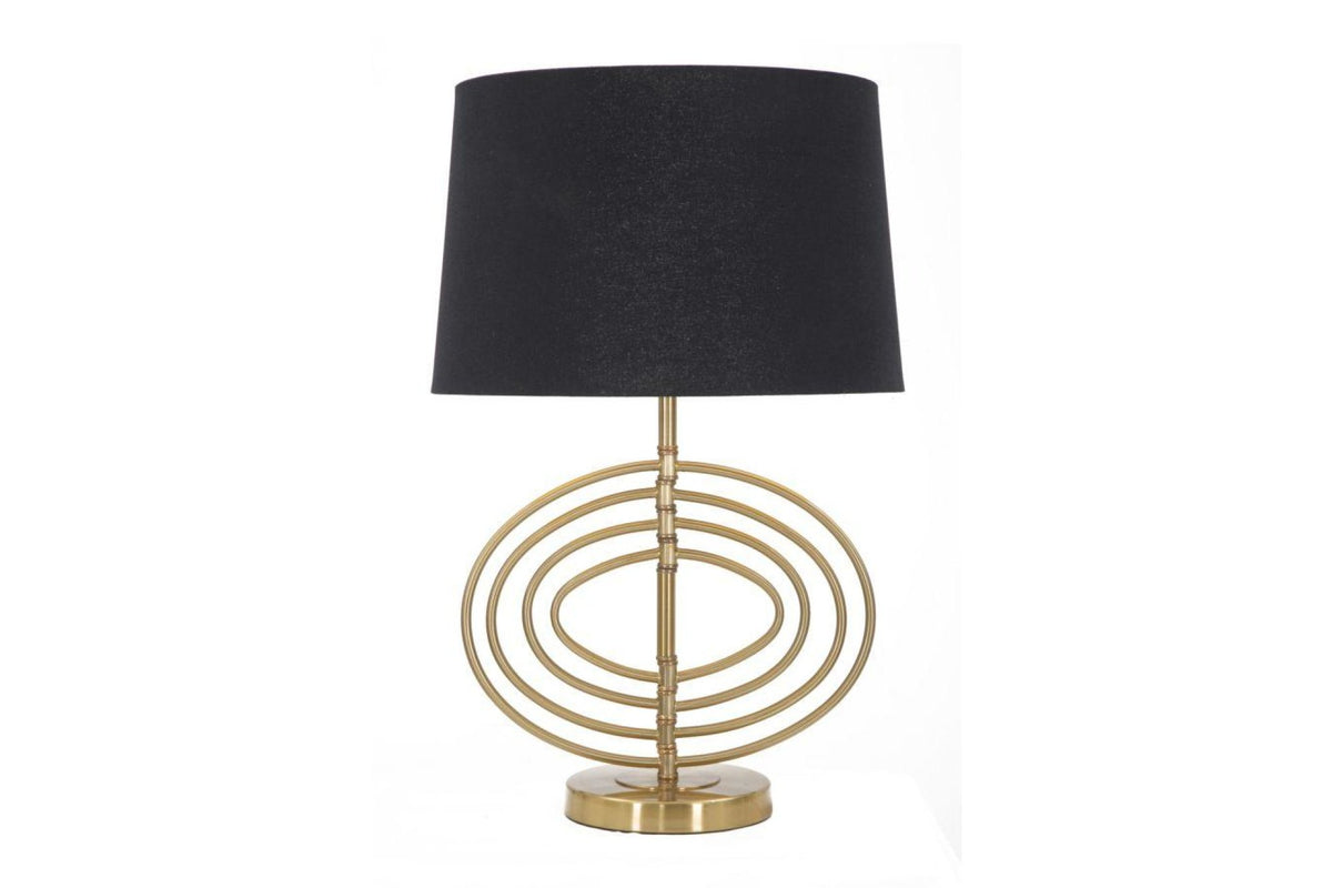 Asztali lámpa - GLAM FLUY fekete és arany vas asztali lámpa